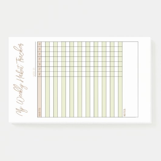 Minimale groene bruine weekly Habit Tracker Notes (Voorkant)