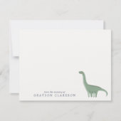 Minimale Groene Dinosaurius Babykamer Notitiekaart Kaart (Voorkant)