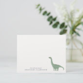 Minimale Groene Dinosaurius Babykamer Notitiekaart Kaart (Staand voorkant)
