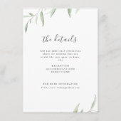 Minimale groene eenvoudige botanische bruiloft informatiekaartje (Voorkant)