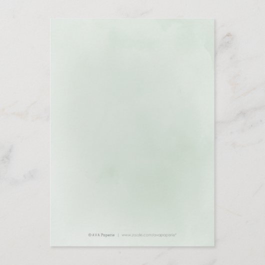 Minimale groene eenvoudige botanische bruiloft informatiekaartje (Achterkant)