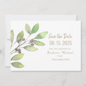 Minimale groene eenvoudige kalligrafie bruiloft save the date (Voorkant)