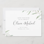 Minimale groene, eenvoudige kalligrafie, sparen de save the date (Voorkant)