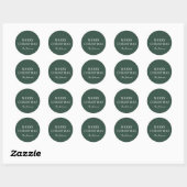 Minimale groene elegante kerst ronde sticker (Vel)
