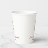 Minimale groene en rode kerstboomfamilie papieren bekers (Rechts)