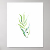 Minimale groene en witte botanische afdrukken poster (Voorkant)