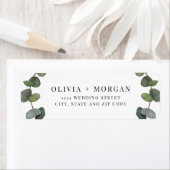 Minimale groene Eucalyptus Botanical Wedding Etiket (Insitu)