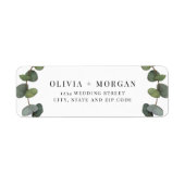 Minimale groene Eucalyptus Botanical Wedding Etiket (Voorkant)