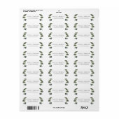 Minimale groene Eucalyptus Botanical Wedding Etiket (Full Sheet)