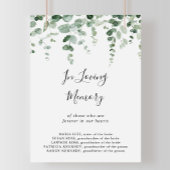 Minimale groene eucalyptus in het liefdevol geheug poster