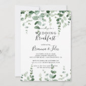 Minimale groene eucalyptus Weddenschap Breakfast Kaart (Voorkant)