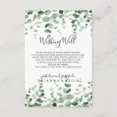 Minimale groene Eucalyptus Weddenschap Informatiekaartje (Voorkant)