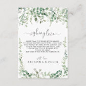 Minimale groene Eucalyptus Weddenschap Informatiekaartje (Voorkant)