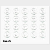Minimale groene Eucalyptus Wedding Envelope-zegels Ronde Sticker (Vel)