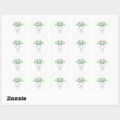Minimale groene Eucalyptus Wedding Envelope-zegels Vierkante Sticker (Vel)