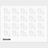 Minimale groene Eucalyptus Wedding Envelope-zegels Vierkante Sticker (Vel)