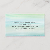 Minimale groene Flair-Waterverf en -script Visitekaartje (Achterkant)