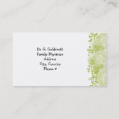 Minimale groene Floral Medical Appointcard Afsprakenkaartje (Achterkant)