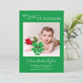 Minimale groene foto van mijn eerste patricks Baby Kaart (Staand voorkant)