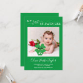 Minimale groene foto van mijn eerste patricks Baby Kaart (Voorkant / Achterkant in situ)