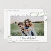 Minimale groene foto verandert de datum Uitgesteld Briefkaart (Voorkant / Achterkant)