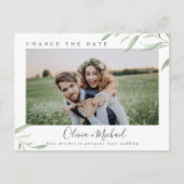 Minimale groene foto verandert de datum Uitgesteld Briefkaart (Voorkant)