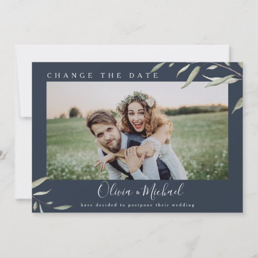 Minimale groene foto verandert de datum Uitgesteld Kaart (Voorkant)