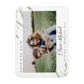 Minimale groene fotobruiloft met behoud van datum magneet (Verticaal)