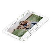 Minimale groene fotobruiloft met behoud van datum magneet (Linkerzijde)