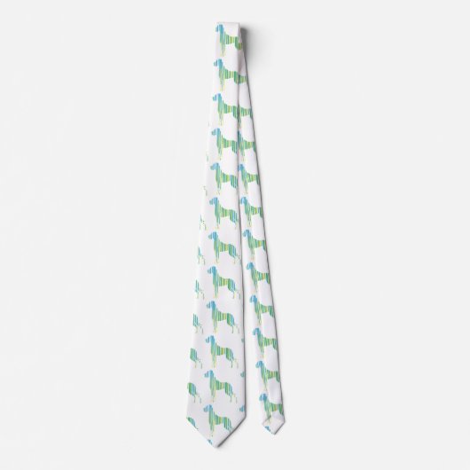 Minimale groene gele Dog Stropdas (Voorkant)