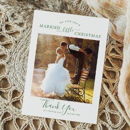 Minimale Groene Getrouwde Kerstmis Dank u Feestdagenkaart