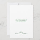 Minimale Groene Getrouwde Kerstmis Dank u Feestdagenkaart (Achterkant)