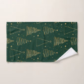 Minimale groene gouden kerstboom bad handdoek (Handdoek)