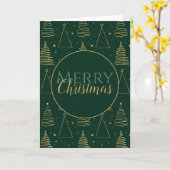 Minimale groene gouden kerstboom kaart (Gele Bloem)