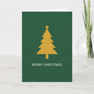 Minimale groene gouden kerstboom kaart