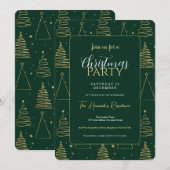 Minimale groene gouden kerstboom kaart (Voorkant / Achterkant)