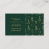 Minimale groene gouden kerstboom visitekaartje (Achterkant)
