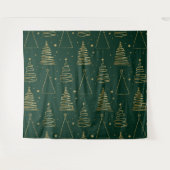 Minimale groene gouden kerstboom wandkleed (Voorkant (horizontaal))