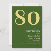Minimale groene gouden typografie Verjaardag Kaart (Voorkant)