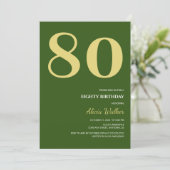 Minimale groene gouden typografie Verjaardag Kaart (Staand voorkant)