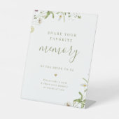 Minimale groene herinnering bruidsfeestje reclamebord met voetstuk (Voorkant)