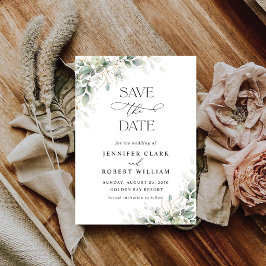 Minimale Groene Huwelijksaankondiging Save The Date