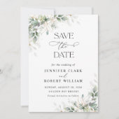 Minimale Groene Huwelijksaankondiging Save The Date (Voorkant)
