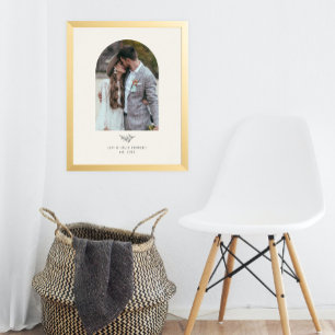 Minimale Groene Huwelijksfamilie  Foto Afdruk