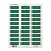 Minimale groene huwelijksretouradres met bladmotie etiket (Full Sheet)