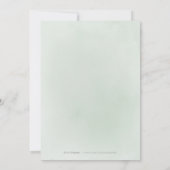 Minimale groene kalligrafie rustieke bruidsdouche kaart (Achterkant)