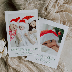 Minimale groene kerstavond feestdagenkaart