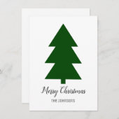 Minimale groene kerstboom schoon eenvoudig feestdagenkaart (Voorkant / Achterkant)