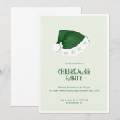 Minimale groene kerstmuts kerstfeest uitnodiging (Voorkant / Achterkant)