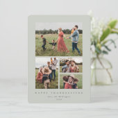 Minimale groene Lijst 4 Fijne Thanksgiving Feestdagenkaart (Staand voorkant)